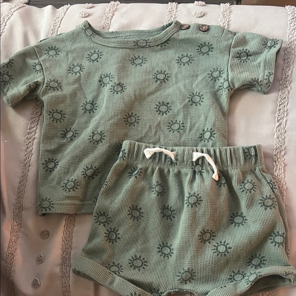 Carter's Green Sun Print Kids Matching Set